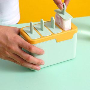 4 Compartment DIY Portable Sustainable Freezer Safe <b>Ice</b> Mold Easy Release Silicone <b>Ice</b> <b>Cream</b> Maker Eco-Friendly <b>Ice</b> <b>Cream</b> - Product Image 1