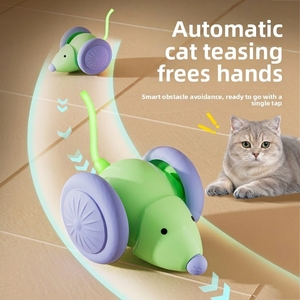Voiture souris électrique automatique anti-obstacles, jouet interactif pour chats et chiens, anti-ennui pour chats - Product Image 1