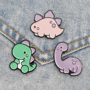 Pin de Solapa de Dinosaurio de Dibujos Animados, Pin de Esmalte de Estegosaurio, Diplodocus, Tiranosaurio, Broche de Animal, Decoración para Mochila - Product Image 2
