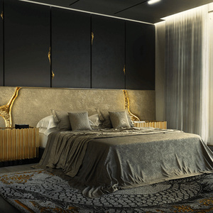 <span class=keywords><strong>Letto</strong></span> di Lusso Boca Do Lobo in Metallo Dorato, Struttura per <span class=keywords><strong>Letto</strong></span> <span class=keywords><strong>Matrimoniale</strong></span> di Design Artistico, Arredamento di Alta Gamma per Villa, Testiere Personalizzate - Product Image 5