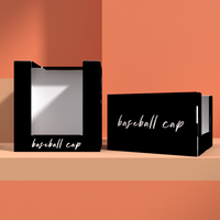 Boîte en carton personnalisée pour casquette de baseball, emballage de voyage pour chapeau avec fenêtre en PVC, vente en gros