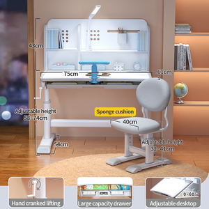 Set Scrivania e Sedia per Bambini <span class=keywords><strong>Rosa</strong></span> Regolabile in Altezza, Set Ergonomico per Scrivere, Leggere e Disegnare - Product Image 3