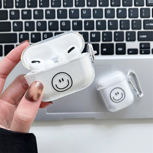 Funda protectora para auriculares inalámbricos de TPU suave transparente con diseño de cara sonriente 2025 para Apple <span class=keywords><strong>Airpods</strong></span> 4 <span class=keywords><strong>ANC</strong></span> - Product Image 2