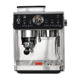 <span class=keywords><strong>Machine</strong></span> à café ANWELL à une touche avec mousseur à lait, <span class=keywords><strong>machine</strong></span> à café <span class=keywords><strong>compacte</strong></span> du <span class=keywords><strong>grain</strong></span> à la tasse pour la maison et le bureau (acier inoxydable) - Product Image 1