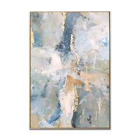 Peinture à l'huile contemporaine sur toile, peinte à la main, sur commande, pour décoration murale, avec cadre de couleur personnalisée