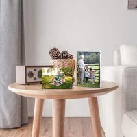 Cadre photo en verre acrylique transparent double face, support de présentation décoratif 4x6, magnétique, flottant, imprimé UV/sérigraphie