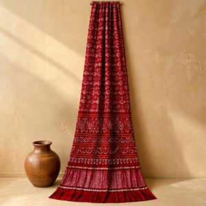 Sari Tradicional Indio de Seda Gajji Pura Ghatchola Bandhej Hecho a Mano para Bodas con Ricos Detalles Zari y Blusa - Product Image 1