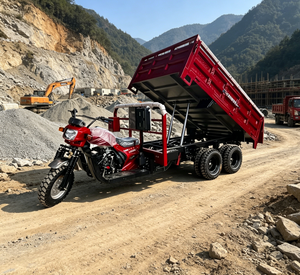 Promotion Afrique : Tricycle utilitaire <span class=keywords><strong>à</strong></span> benne basculante, <span class=keywords><strong>à</strong></span> carrosserie ouverte, pour le transport de marchandises agricoles, <span class=keywords><strong>à</strong></span> essence, modèle transfrontalier, Nine-wheeler - Product Image 3