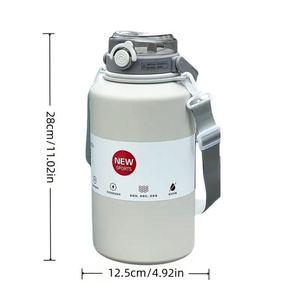 316 Stainless Steel Eco-Friendly Vacuum Insulated Tumbler <b>Water</b> <b>Bottle</b> Lid Handle <b>Straw</b> 2000ml Large Capacity Travel Outdoor - Product Image 2