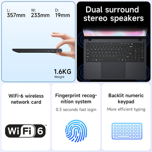 16GB <b>RAM</b> 512GB SSD 1TB Core I7 Laptop Computer Expand TF Slots Fingerprint Portable - Product Image 6