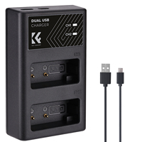 Pengisi Daya Baterai Kamera K&F Concept Dual Slot Quick Charger LP-E17 untuk Canon EOS RP, Rebel T8i, T7i, T6i, T6s, SL2, SL3, EOS M3