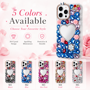 High Quality TPU+PC+Glass Diamond Shockproof Magnetic Ring Holder Phone Case Makeup <b>Mirror</b> for 16/16 Plus/16 Pro/16 Pro - Product Image 3