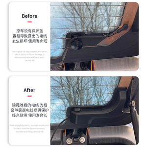 Jeep Wrangler JL Rear <b>Window</b> Cable <b>Cover</b> Black ABS Trim For 2018-2024 Model Modification Parts - Product Image 1