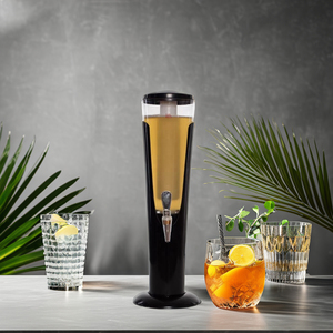 Dispenser <span class=keywords><strong>di</strong></span> Birra a Torre LED <span class=keywords><strong>di</strong></span> Alta Gamma da 3 Litri in Acciaio Inox con Rubinetto a Ghiaccio per Bevande Fredde - Product Image 1