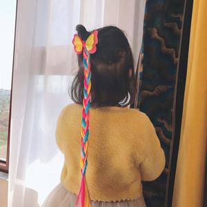 Tresses colorées Extensions <span class=keywords><strong>de</strong></span> cheveux avec des bandes <span class=keywords><strong>de</strong></span> caoutchouc Queues <span class=keywords><strong>de</strong></span> <span class=keywords><strong>cheval</strong></span> Arcs <span class=keywords><strong>de</strong></span> cheveux Glitter Tressé Postiches synthétiques pour enfants Filles - Product Image 2