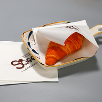 Emballages jetables de bretzels à double ouverture Pochettes en papier hygiénique résistant à l'huile pour sandwichs, bouffées de beignets et articles de boulangerie