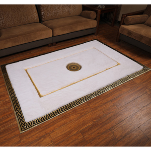 Sang trọng mềm faxu thỏ lông khu vực Thảm handmade Thảm trắng vàng sang trọng Runner hành lang thảm - Product Image 2