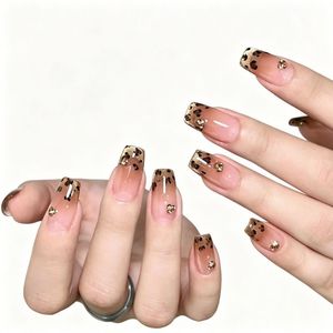 100 pièces d'extensions d'ongles extra courtes, style français, forme amande carrée, à couverture complète ou partielle, pour manucure stiletto des doigts - Product Image 6