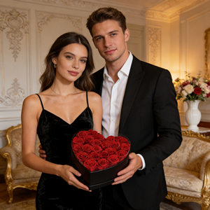 Rose Stabilizzate in Scatola a Forma di Cuore, Regalo <span class=keywords><strong>per</strong></span> <span class=keywords><strong>San</strong></span> <span class=keywords><strong>Valentino</strong></span>, Natale, Compleanno, Festa della Mamma, Lunga Durata 3-5 Anni - Product Image 6