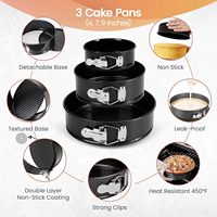 Kit de décoration de gâteaux, ensemble de moules à gâteau à fond amovible en acier au carbone, 102 pièces, niveleur de gâteau, spatule à glaçage, grattoirs, douilles à pâtisserie, matériel de pâtisserie