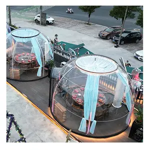 大型屋外シングルトンネルハウスホテルバスルームキャンプクリア透明ドームバブルトレードポリカーボネートショーテント