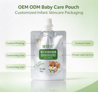 Kemasan Pouch Perawatan Bayi, Kantong Tekan Lembut Portabel 30g, Kemasan Krim Losion, Plastik Komposit, Pouch Stand Up, OEM Custom