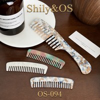 Shily&OS 定制迷你醋酸纤维发梳 宽齿防静电便携式口袋旅行梳理梳 购物袋尺寸批发散装