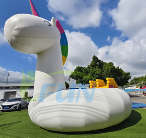 <span class=keywords><strong>Isla</strong></span> Flotante Inflable Gigante con Forma de Unicornio, Parque Acuático con Trampolín y Tobogán, Equipo de Diversión para Parques Acuáticos Temáticos - Product Image 4
