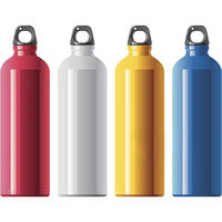 Nouvelle bouteille d'eau en aluminium vide de luxe pour la sublimation, noire, vente en gros