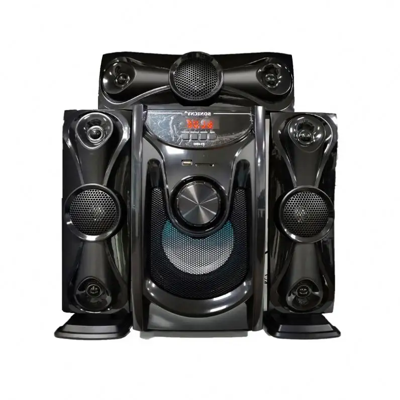 3.1 Super Bass Speaker Bagus Nirkabel Pemutar Dvd Sistem Home Theater Suara Surround Mini Teknik Speaker Aktif Bahan Kayu