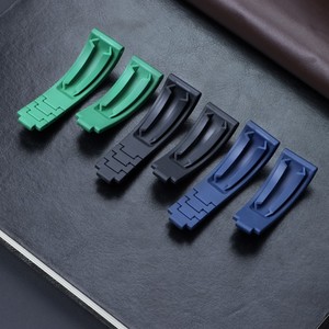 Custom logo Rubber Watchband 20/21mm for Rs <strong>Submarineres</strong> GMT Yachtmaster Glideleck Adjustable Wristband Silicone Watch Strap - Product Image 5