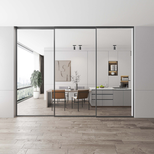 Nouvelle Tendance Industrielle Porte Coulissante en Verre et Aluminium Ultra Fine, Étanche, au Design Moderne sans Cadre pour Tous les Scénarios d'Utilisation - Product Image 3