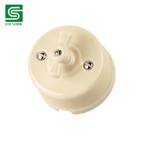 Interruptor de Luz de Estilo Europeo Vintage en Porcelana para Interiores de Hogar Clásicos