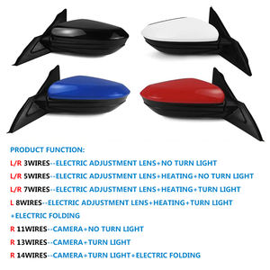 Rétroviseur latéral compatible avec <span class=keywords><strong>HONDA</strong></span> <span class=keywords><strong>CIVIC</strong></span> 10ème génération 2016 2017 2018 2019 2020, rétroviseurs de voiture, rétroviseur, clignotant, caméra, 3/5/7/<span class=keywords><strong>8</strong></span>/11/13/14 fils - Product Image 2