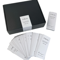 Boîte en papier noir personnalisée, cartes de remerciement blanches, bande de fixation, emballage cadeau écologique, recyclable, pliable, pour la vente au détail et l'expédition