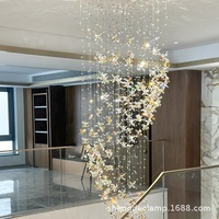 Nouvelle Installation de Projet LED Longue pour Hall Creux Artistique de Villa, Escalier d'Hôtel à Double Hauteur, Loft de Salon en Cristal, Bâtiment Duplex