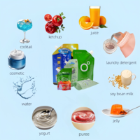 Sachets d'emballage personnalisés en plastique pour boissons avec bec verseur, pochettes Doypack avec couvercle noir pour shampoing, brume, liquides et jus
