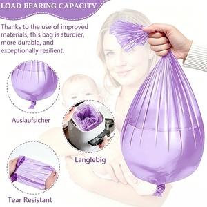 Sacs de recharge pour <span class=keywords><strong>poubelle</strong></span> <span class=keywords><strong>à</strong></span> couches Lihuida, écologiques, en HDPE recyclable, anti-odeurs, avec poignée Flexiloop - Product Image 3