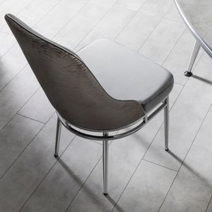 Silla de Comedor Moderna Tapizada Marmaris con Patas de Acero Inoxidable, Muebles para Hogar y Oficina - Product Image 4