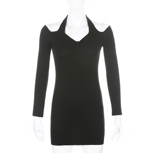 Otoño negro de manga larga para mujer 2020 sexy vestido adies vestido de las mujeres casuales ledies vestido de las mujeres - Product Image 6