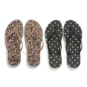 Wholesale Fashion <b>Leopard</b> Polka Dot Flip Flops Women Summer Beach Sandals Custom Pattern Printed <b>Slippers</b> - Product Image 2