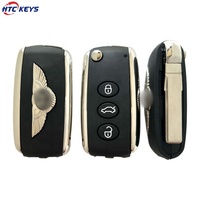 Coque de clé à rabat de voiture de bonne qualité 3 boutons couverture de clé à distance flottante pour étui à clé de voiture B-entley