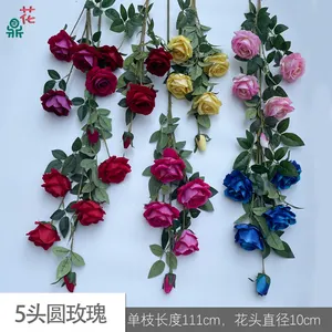 Penjualan langsung dari pabrik 5 "mawar bulat peraga jendela belanja flanel mawar dekorasi rumah bunga buatan