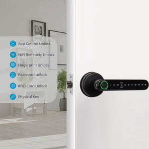 Tuya Wifi senza chiave con impronta digitale in alluminio a dente blu digitale Smart <span class=keywords><strong>serratura</strong></span> per <span class=keywords><strong>serratura</strong></span> in legno - Product Image 4