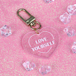 Portachiavi a Cuore in Acrilico Glitterato Personalizzato con Logo, Ciondolo Scintillante <span class=keywords><strong>per</strong></span> Borsa, Bomboniera Matrimonio, Regalo <span class=keywords><strong>per</strong></span> <span class=keywords><strong>Lei</strong></span> - Product Image 4