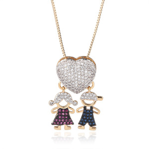 Collar <span class=keywords><strong>de</strong></span> Cobre Ecológico Premium para Él y Ella, Colgante Bonito para Parejas, Joyería para Regalo <span class=keywords><strong>de</strong></span> San Valentín, Festivales y Aniversarios, Uso Diario - Product Image 1