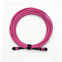 Cordon de brassage fibre optique MPO-MPO multimode 10G OM3 OM4 8/12/24 fibres LSZH à faible perte d'insertion pour câblage haute densité de centre de données