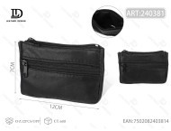 Portamonete Mini in Vera Pelle con Tre Cerniere, Portafoglio Unisex con Chiusura a Zip, Design Minimalista e Solido - Product Image 1