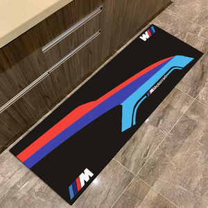 Tapis de sol en caoutchouc antidérapant résistant aux taches avec logo moto, design moderne à boucles, lavable en machine, couleur personnalisable - Product Image 4