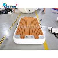 Plateforme de loisirs flottante gonflable en teck Drop Stitch 2x1m avec échelle en acier inoxydable pour jet ski